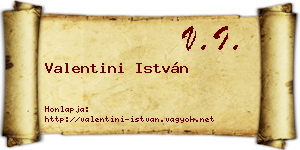 Valentini István névjegykártya