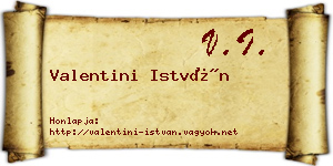 Valentini István névjegykártya